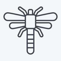 Icon Dragonfly. related to Insects symbol. line style. design editable vector