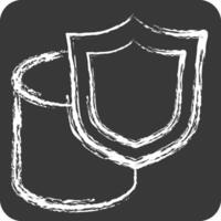 Icon Secure Data Storage. related to Cryptocurrency symbol. chalk Style vector