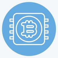 Icon CPU Mining. related to Cryptocurrency symbol. blue eyes style vector
