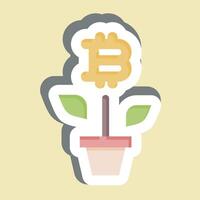 Sticker Bitcoin Farm. related to Cryptocurrency symbol vector
