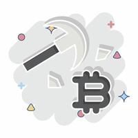 Icon Bitcoin Mining. related to Cryptocurrency symbol. comic style vector