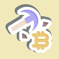 Sticker Bitcoin Mining. related to Cryptocurrency symbol vector