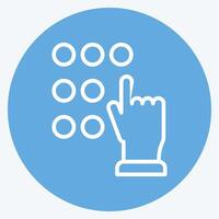 Icon Touch Password. related to Cryptocurrency symbol. blue eyes style vector