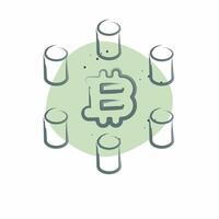 Icon Computing Cluster. related to Cryptocurrency symbol. Color Spot Style vector