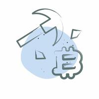 Icon Bitcoin Mining. related to Cryptocurrency symbol. Color Spot Style vector