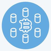 Icon Computing Cluster. related to Cryptocurrency symbol. blue eyes style vector