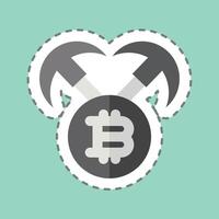 Sticker line cut Mining Hardware. related to Cryptocurrency symbol vector