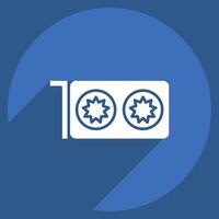 Icon GPU Mining. related to Cryptocurrency symbol. long shadow style vector