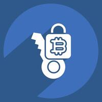 Icon Private Key. related to Cryptocurrency symbol. long shadow style vector