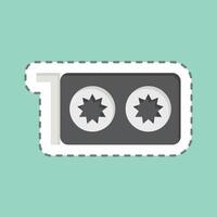 Sticker line cut GPU Mining. related to Cryptocurrency symbol vector