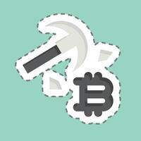Sticker line cut Bitcoin Mining. related to Cryptocurrency symbol vector