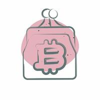 Icon Bitcoin Wallet. related to Cryptocurrency symbol. Color Spot Style vector