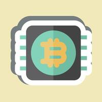 Sticker CPU Mining. related to Cryptocurrency symbol vector