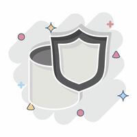 Icon Secure Data Storage. related to Cryptocurrency symbol. comic style vector