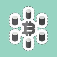 Sticker line cut Computing Cluster. related to Cryptocurrency symbol vector