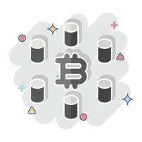 Icon Computing Cluster. related to Cryptocurrency symbol. comic style vector