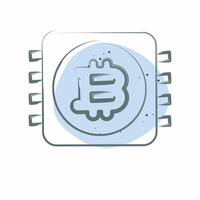 Icon CPU Mining. related to Cryptocurrency symbol. Color Spot Style vector