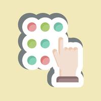 Sticker Touch Password. related to Cryptocurrency symbol vector