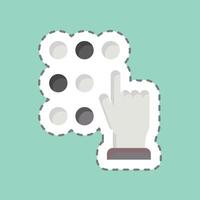 Sticker line cut Touch Password. related to Cryptocurrency symbol vector