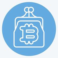 Icon Bitcoin Wallet. related to Cryptocurrency symbol. blue eyes style vector