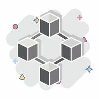 Icon Blockchain. related to Cryptocurrency symbol. comic style vector