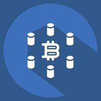 Icon Computing Cluster. related to Cryptocurrency symbol. long shadow style vector