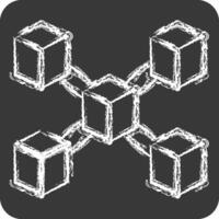 Icon Node. related to Cryptocurrency symbol. chalk Style vector
