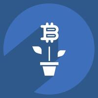 Icon Bitcoin Farm. related to Cryptocurrency symbol. long shadow style vector