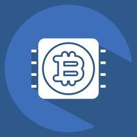 Icon CPU Mining. related to Cryptocurrency symbol. long shadow style vector
