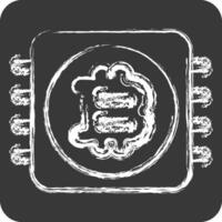 Icon CPU Mining. related to Cryptocurrency symbol. chalk Style vector