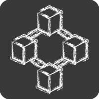 Icon Blockchain. related to Cryptocurrency symbol. chalk Style vector