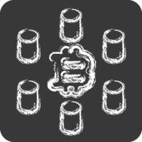 Icon Computing Cluster. related to Cryptocurrency symbol. chalk Style vector