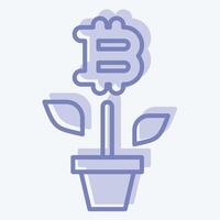 Icon Bitcoin Farm. related to Cryptocurrency symbol. two tone style vector