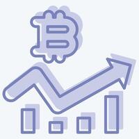 Icon Bitcoin Chart. related to Cryptocurrency symbol. two tone style vector
