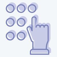 Icon Touch Password. related to Cryptocurrency symbol. two tone style vector