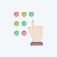 Icon Touch Password. related to Cryptocurrency symbol. flat style vector