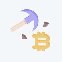 Icon Bitcoin Mining. related to Cryptocurrency symbol. flat style vector