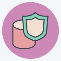 Icon Secure Data Storage. related to Cryptocurrency symbol. color mate style vector