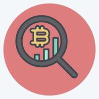 Icon Statistical Analysis. related to Cryptocurrency symbol. color mate style vector