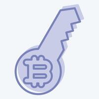 Icon Digital Key. related to Cryptocurrency symbol. two tone style vector