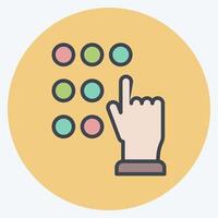 Icon Touch Password. related to Cryptocurrency symbol. color mate style vector