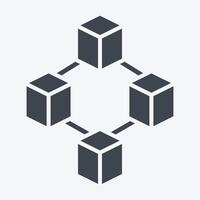 Icon Blockchain. related to Cryptocurrency symbol. glyph style vector