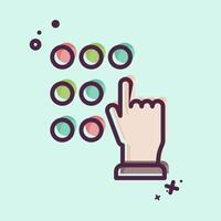 Icon Touch Password. related to Cryptocurrency symbol. MBE style vector