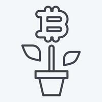 Icon Bitcoin Farm. related to Cryptocurrency symbol. line style vector