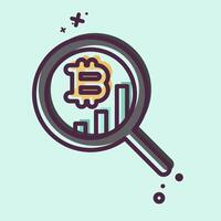 Icon Statistical Analysis. related to Cryptocurrency symbol. MBE style vector