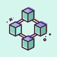 Icon Blockchain. related to Cryptocurrency symbol. MBE style vector