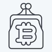 Icon Bitcoin Wallet. related to Cryptocurrency symbol. line style vector