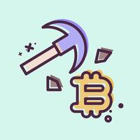 Icon Bitcoin Mining. related to Cryptocurrency symbol. MBE style vector