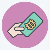 Icon Cryptocurrency Payment. related to Cryptocurrency symbol. color mate style vector