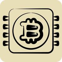 Icon CPU Mining. related to Cryptocurrency symbol. hand drawn style vector
